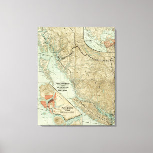 Lienzo Mapa del ferrocarril magnífico del Pacífico del