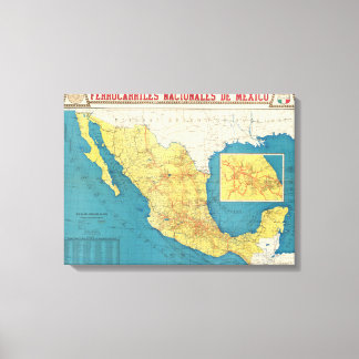 Lienzo Mapa del Ferrocarril Nacional de México