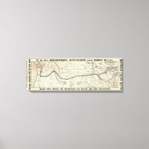 Lienzo Mapa del ferrocarril pacífico septentrional