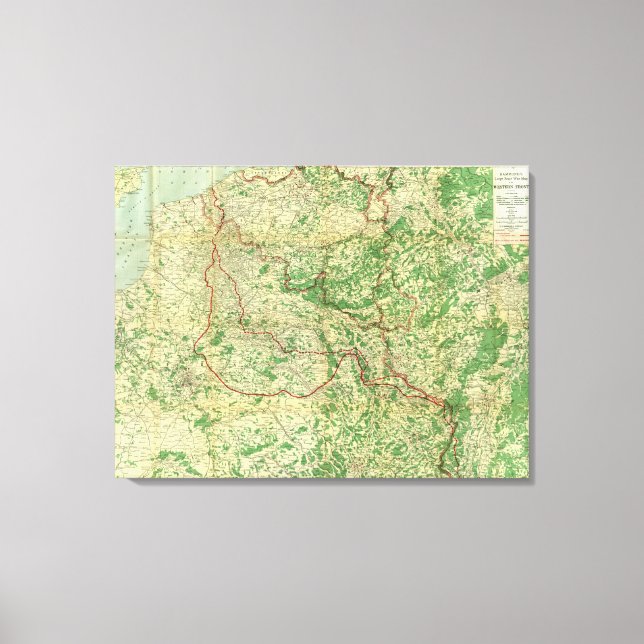 Lienzo Mapa del frente occidental (Anverso)