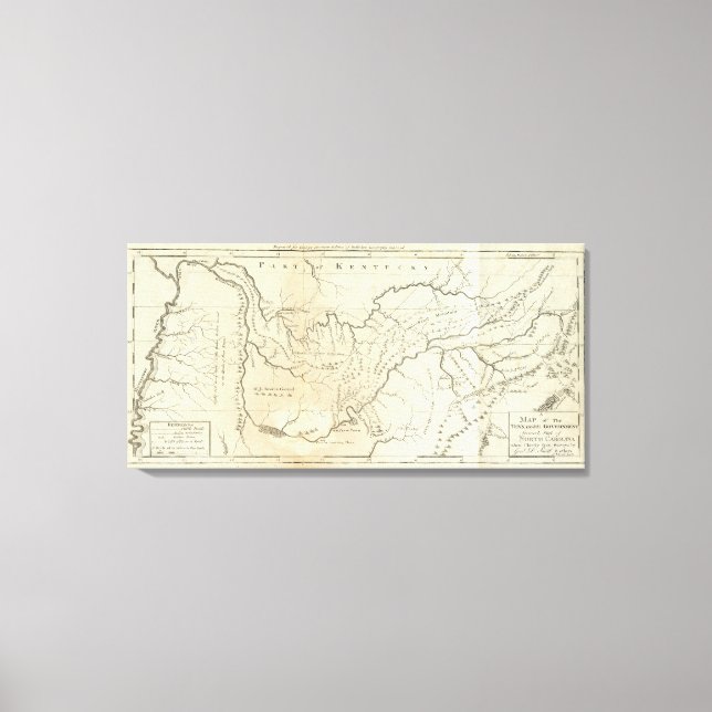 Lienzo Mapa del gobierno de Tennassee (Anverso)