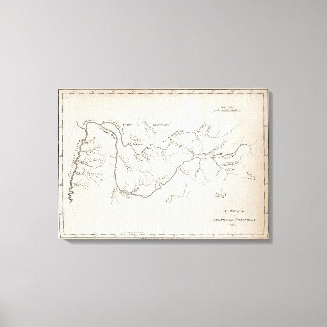 Lienzo Mapa del gobierno de Tennessee (Anverso)