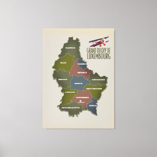 Lienzo Mapa del Gran Ducado de Luxemburgo