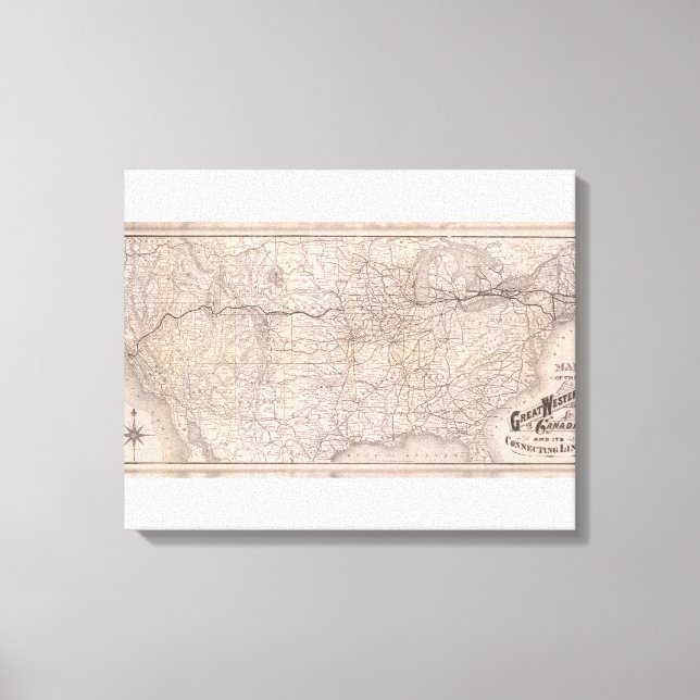 Lienzo Mapa del Gran Ferrocarril Occidental de Canadá (Anverso)