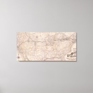 Lienzo Mapa del Gran Ferrocarril Occidental de Canadá