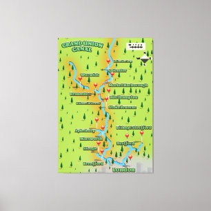 Lienzo Mapa del Grand Union Canal