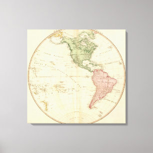 Lienzo Mapa del hemisferio occidental