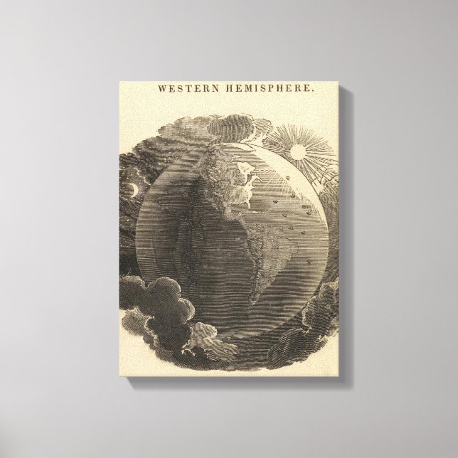 Lienzo Mapa del hemisferio occidental de Goodrich (Anverso)
