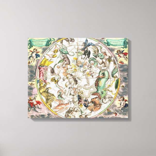 Lienzo Mapa del hemisferio sur, de 'La Celestia (Anverso)