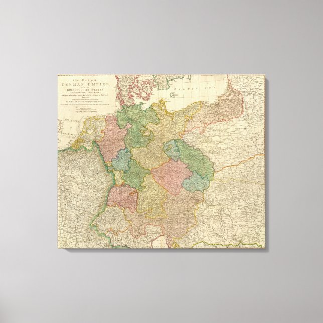 Lienzo Mapa del imperio alemán (Anverso)