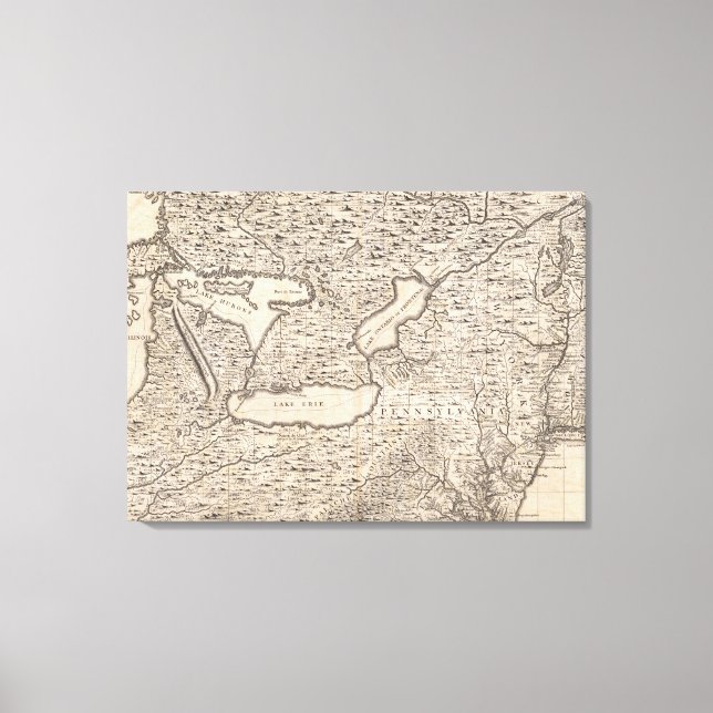 Lienzo Mapa del Imperio Británico en Estados Unidos Hoja  (Anverso)