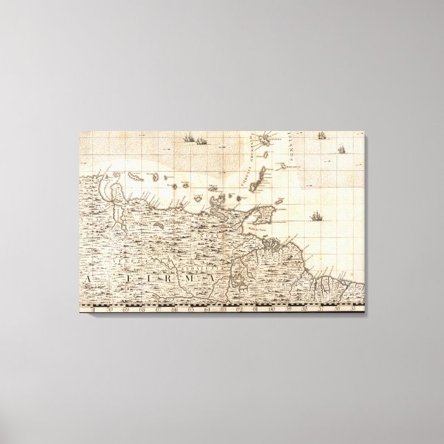 Lienzo Mapa del Imperio Británico en Estados Unidos Hoja  (Anverso)