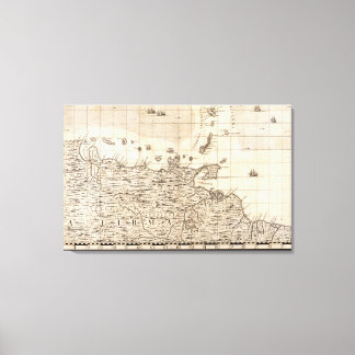 Lienzo Mapa del Imperio Británico en Estados Unidos Hoja