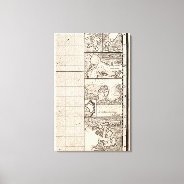 Lienzo Mapa del Imperio Británico en Estados Unidos Hoja  (Anverso)