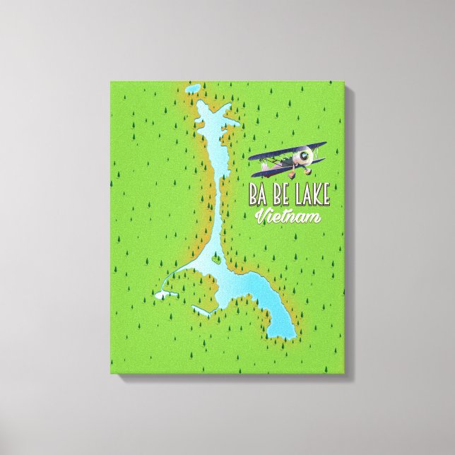 Lienzo Mapa del lago Ba Be Lake Vietnam (Anverso)