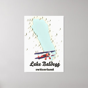 Lienzo mapa del lago Baldegg Suiza