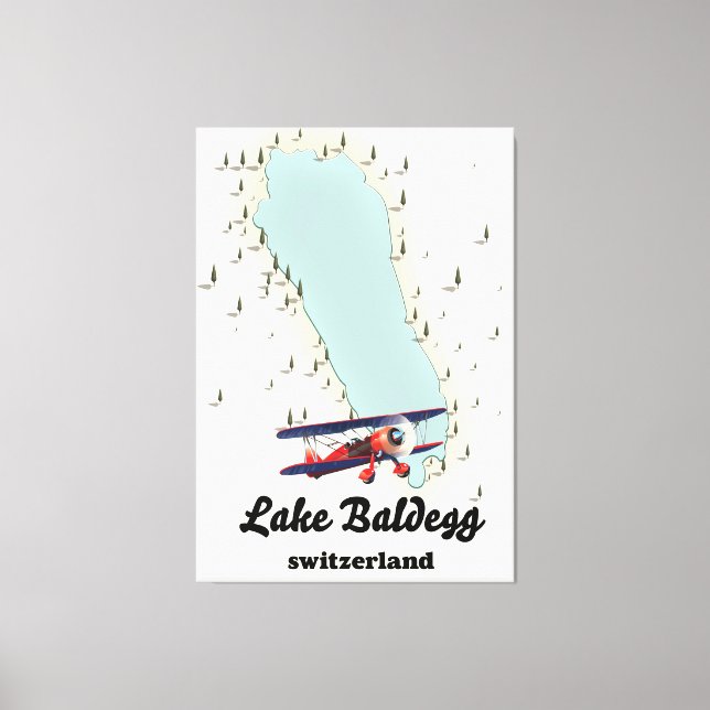 Lienzo mapa del lago Baldegg Suiza (Anverso)