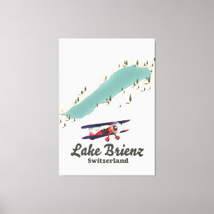 Lienzo Mapa del lago de Brienz Suiza