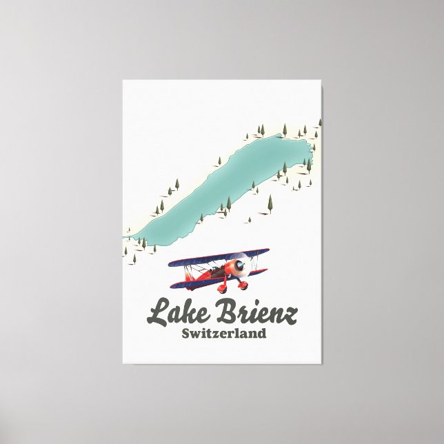 Lienzo Mapa del lago de Brienz Suiza (Anverso)