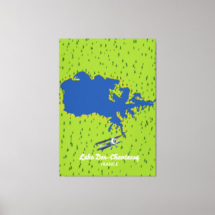 Lienzo Mapa del lago Der chantecoq Francia