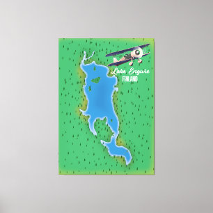 Lienzo Mapa del lago Engure Finlandia