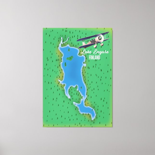 Lienzo Mapa del lago Engure Finlandia (Anverso)