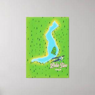 Lienzo Mapa del lago Iseo en Italia