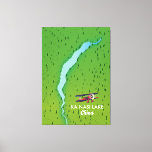 Lienzo Mapa del lago Ka Nasi en China