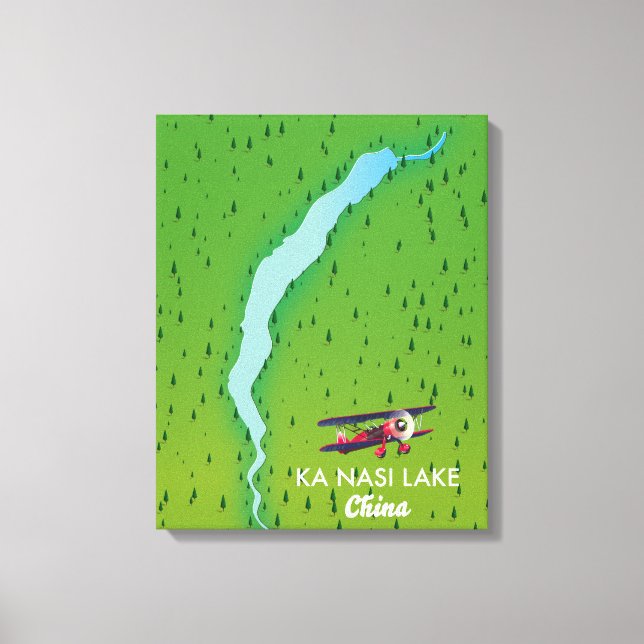Lienzo Mapa del lago Ka Nasi en China (Anverso)