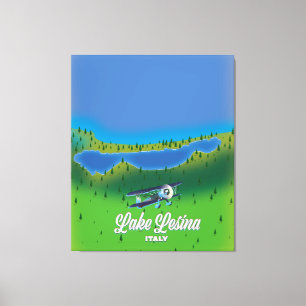 Lienzo Mapa del lago Lesina Italia