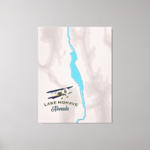 Lienzo Mapa del lago Mohave Nevada