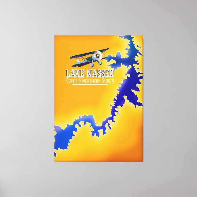 Lienzo Mapa del Lago Nasser Egipto y Sudán (Anverso)