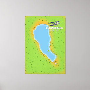 Lienzo mapa del lago Pyramid Nevada EE. UU.