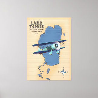 Lienzo Mapa del Lago Tahoe Sierra Nevada California Nevad