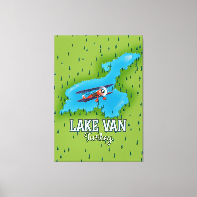 Lienzo Mapa del lago Van Turquía (Anverso)