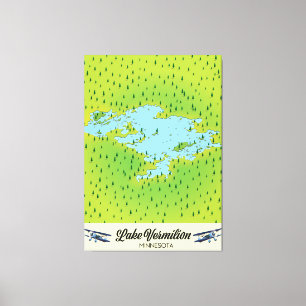 Lienzo Mapa del lago Vermilion Minnesota