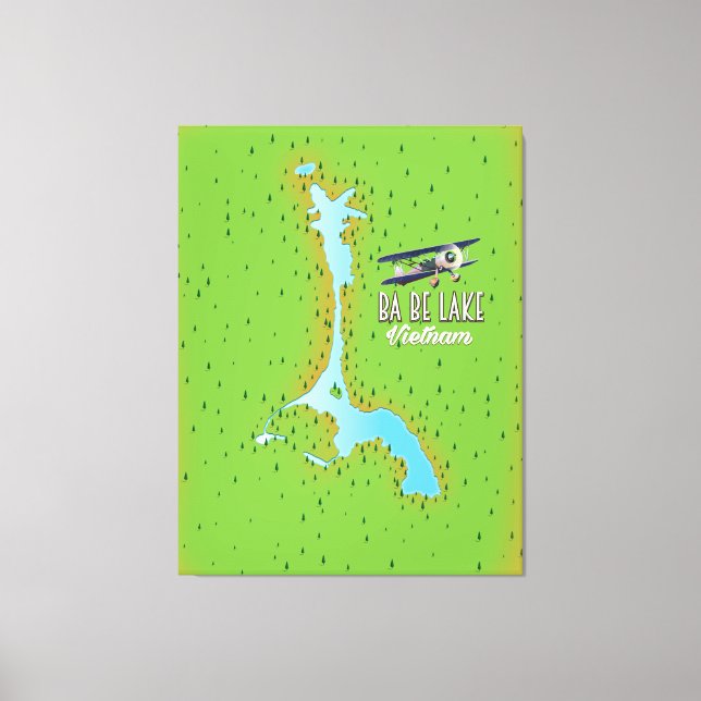 Lienzo Mapa del lago Vietnam de Ba Be (Anverso)