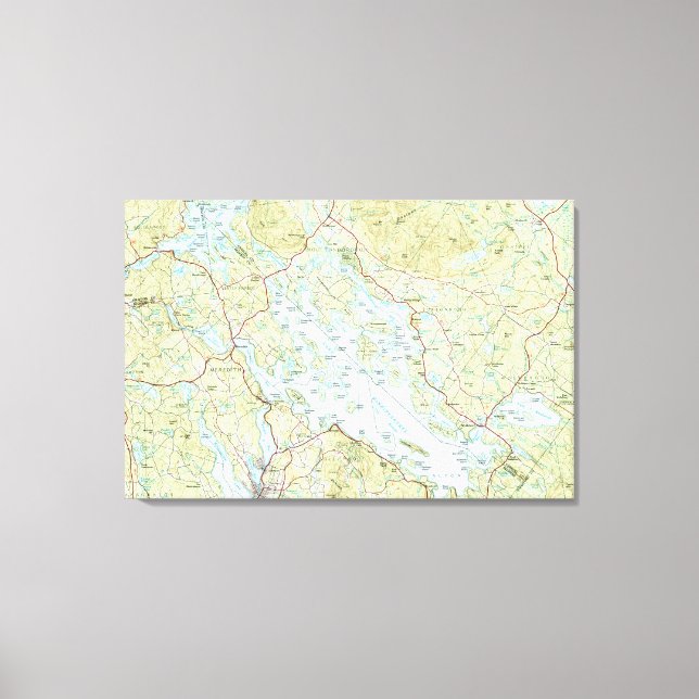Lienzo Mapa del lago Winnipesaukee (1986) (Anverso)