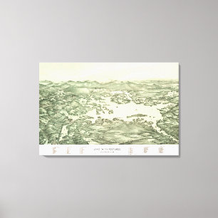 Lienzo Mapa del lago Winnipesaukee de 1903