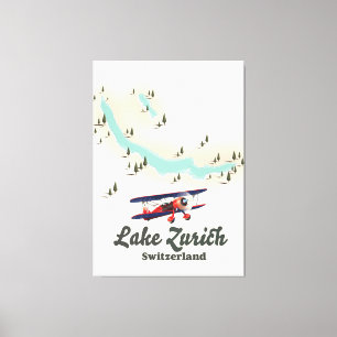 Lienzo mapa del lago Zurich Suiza