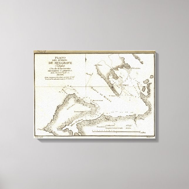 Lienzo Mapa del libro de Alaska (Anverso)