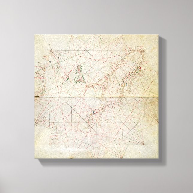 Lienzo Mapa del mar Adriático (Anverso)