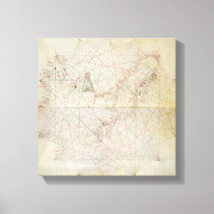 Lienzo Mapa del mar Adriático