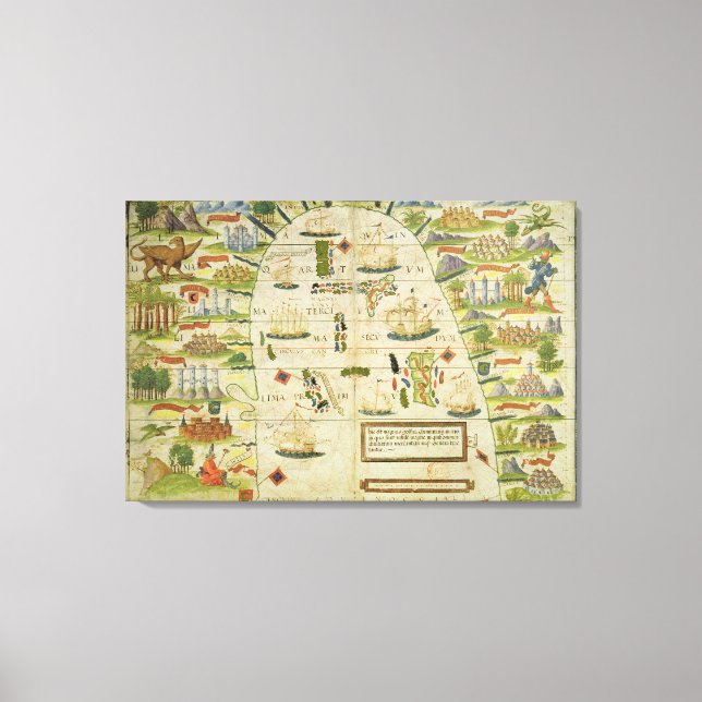 Lienzo Mapa del mar de China, facsímil del 'Atlas Miller' (Anverso)