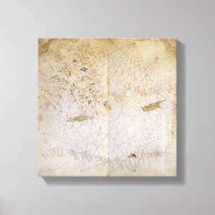 Lienzo Mapa del mediterráneo del este