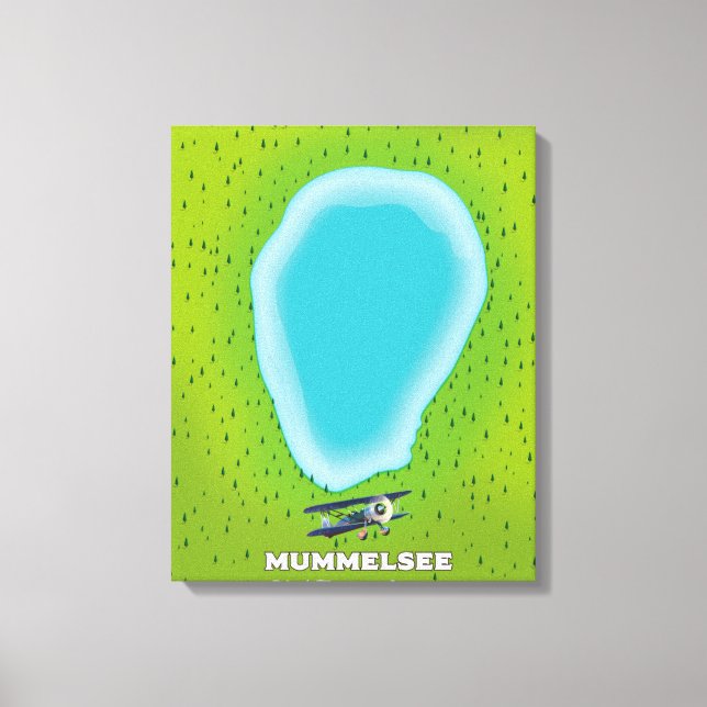 Lienzo Mapa del Mummelsee Selva Negra Alemania. (Anverso)