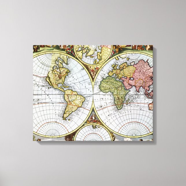 Lienzo Mapa del mundo (Anverso)