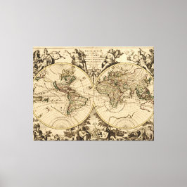Lienzo Mapa del mundo antiguo, 1694, por Alexis Hubert Ja