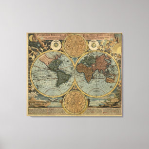 Lienzo Mapa del mundo antiguo de Johann Baptist Homann, 1