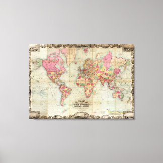 Lienzo Mapa del mundo antiguo de John Colton, alrededor d